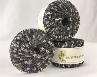 Athena Ladder Yarn - Pastel purple, yellow, light gray