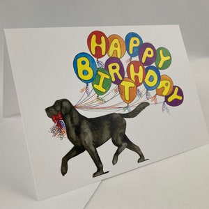 Carte Joyeux anniversaire labrador retriever noir