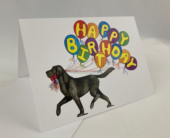 Black Labrador Retriever Happy Birthday Card
