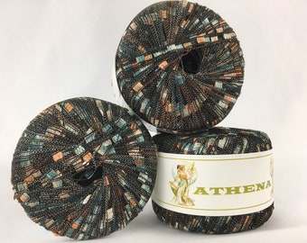 Athena Ladder Yarn - orange, gray, green