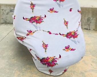 BOHO BABY NURSERY Baby Swaddles Baby Nursery must have Gorgeous gray and pink floral steer Newborn photography gift Soft jersey fabric