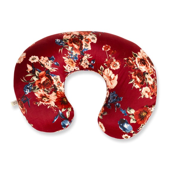 SATIN NURSING Pillow Boppy Cover Gorgeous floral faux silk print with Zipper closure tailored snug fit Gorgeous fabric and color