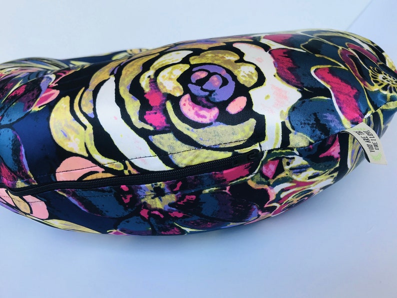 SATIN NURSING Pillow Boppy Cover Gorgeous floral faux silk print with Zipper closure tailored snug fit Gorgeous fabric and color