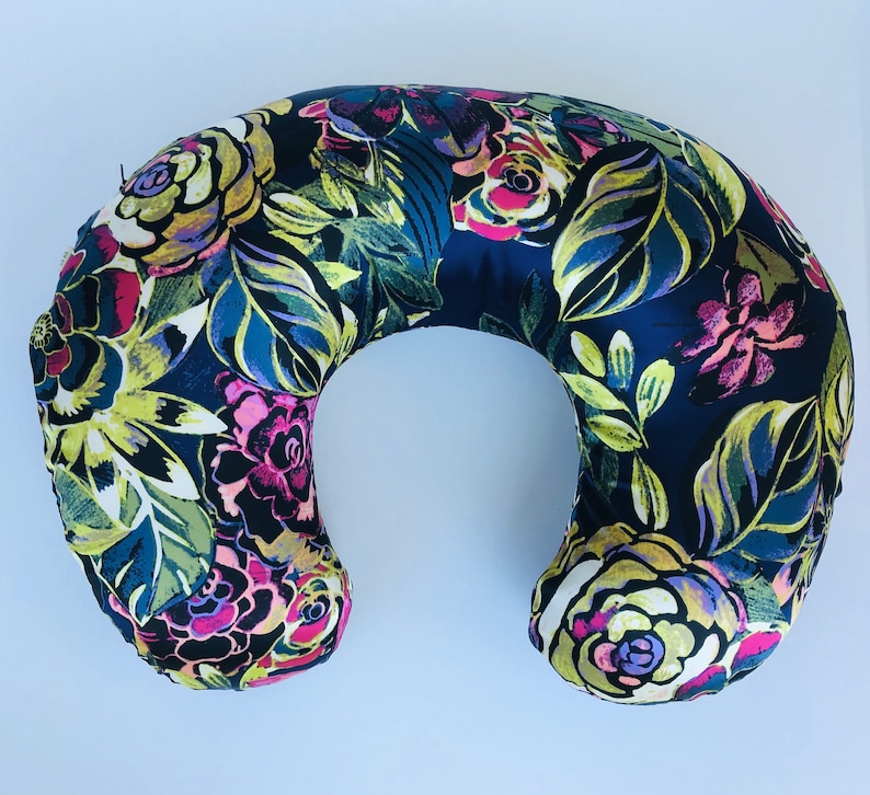 SATIN NURSING Pillow Boppy Cover Gorgeous floral faux silk print with Zipper closure tailored snug fit Gorgeous fabric and color