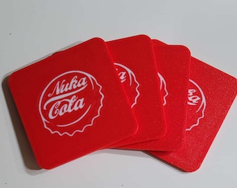 Posavasos Fallout: Nuka Cola y Vault Tec impresos en 3D