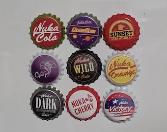 Imanes de chapas de Nuka Cola (inspirados en Fallout)
