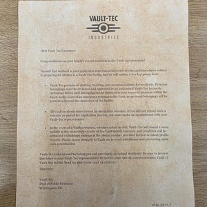Carta técnica de Fallout Vault