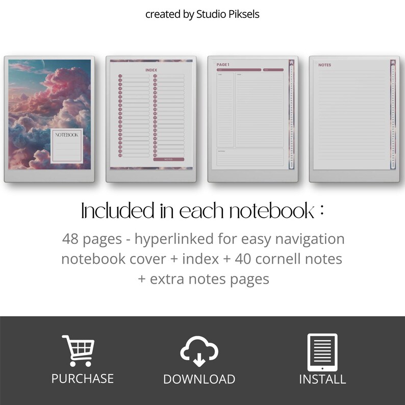 Hyperlinked Cornell Notebook Bundle for Remarkable Paper Pro ...