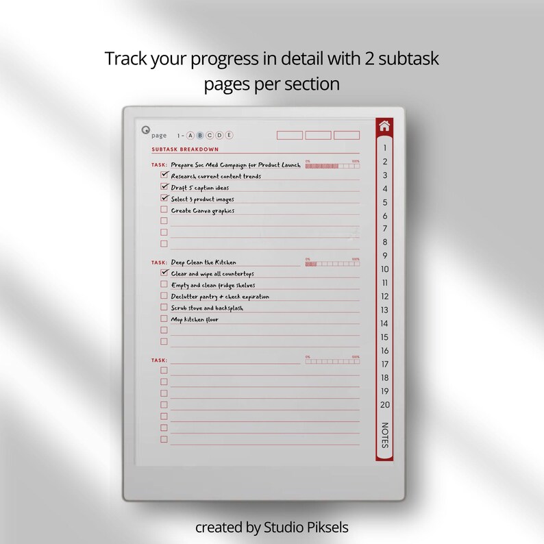 To Do List Notebooks for Remarkable Paper Pro, to Do List Templates ...