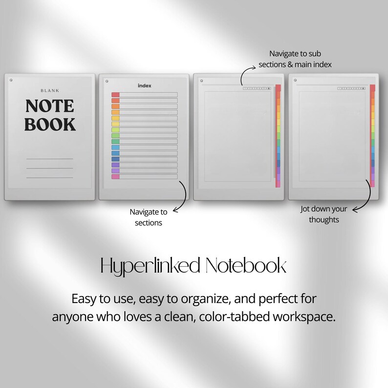 Color Tab Notebook Bundle for Remarkable Paper Pro: Interactive 4 in 1 ...