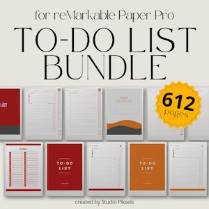 Megabundel takenlijst voor reMarkable Paper Pro, takenlijstsjablonen, takentracker, checklistsjabloon, checklistnotitieblok, takenlijst