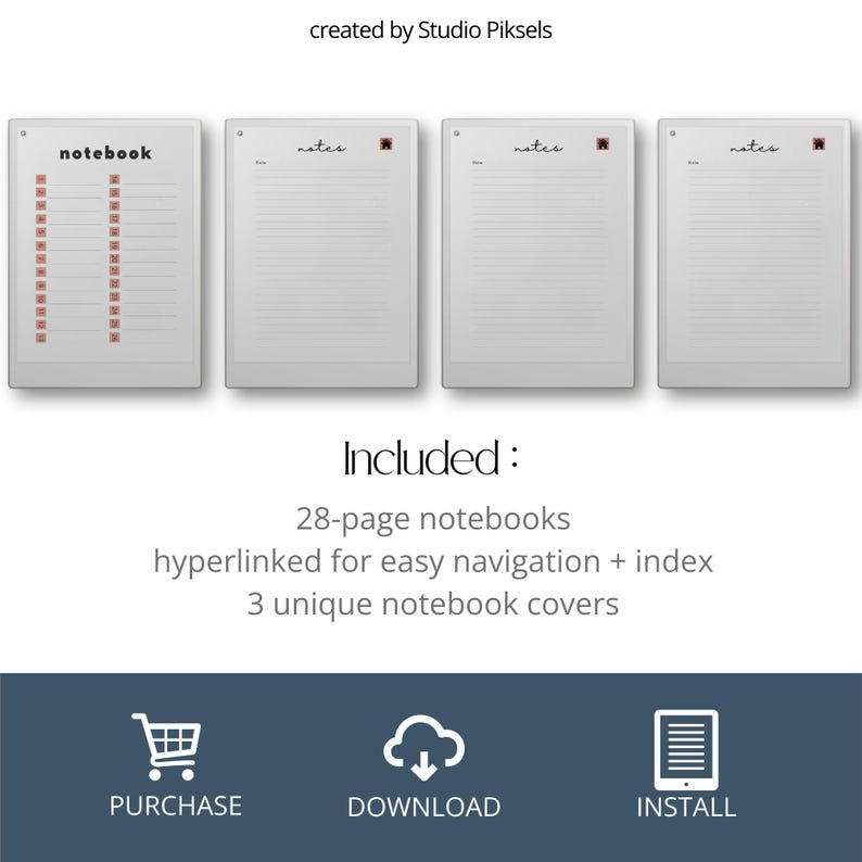 Hyperlinked Notebook Bundle for reMarkable Paper Pro