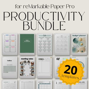 Starter Bundle for reMarkable Paper Pro, Productivity Templates for reMarkable Paper Pro, Planner for reMarkable Paper Pro, Template Bundle