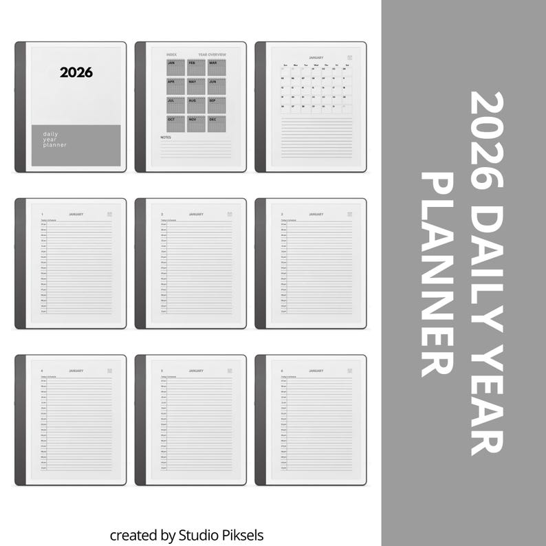 2026 + 2027 Hyperlinked Planner for Kindle Scribe: Digital Daily, Monthly, and Yearly Planner With Linked Pages (+ 2025 bonus)