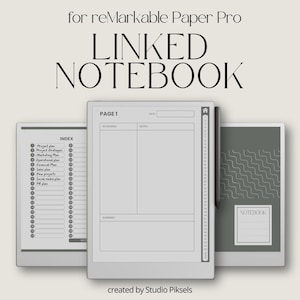 Cornell Notebook for reMarkable Paper Pro: Minimalist Cornell Notes Template With 40 Linked Pages for Study, Meeting & Organized Note Taking