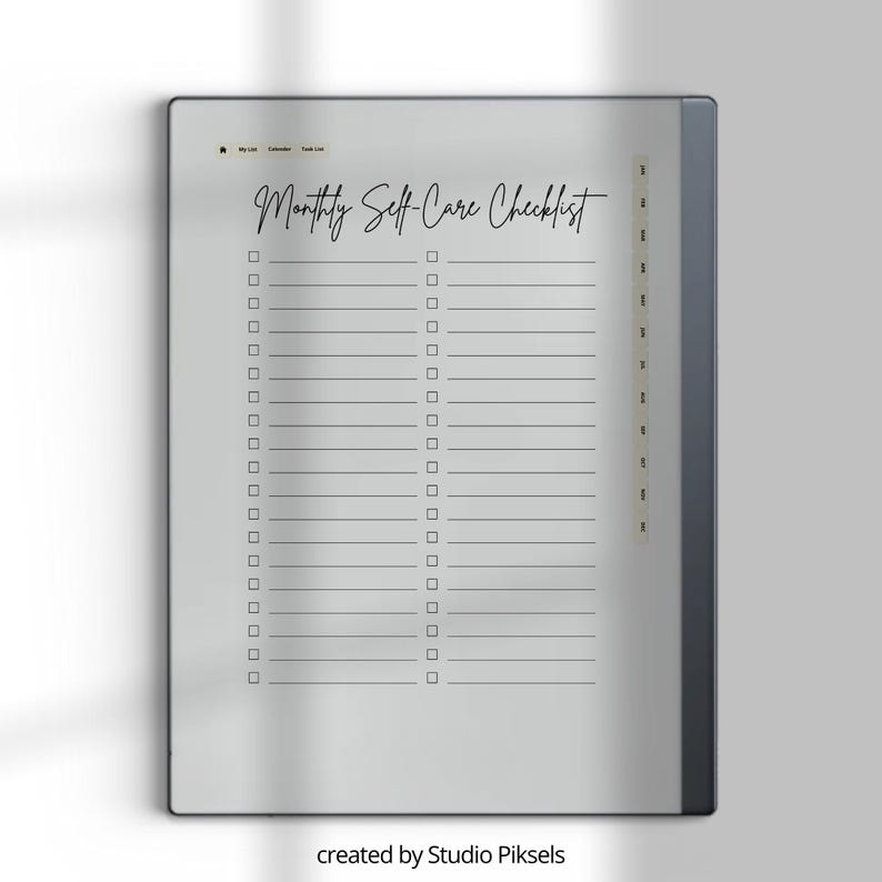 2026 Self Care Planner for reMarkable 2: Wellness Journal With Calendars, Trackers, Vision Boards and Monthly Planning Pages
