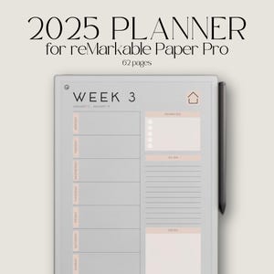2025 Planner for reMarkable Paper Pro, Digital Hyperlinked Personal Planner, Yearly Planner for reMarkable Paper Pro, Minimalist Planner