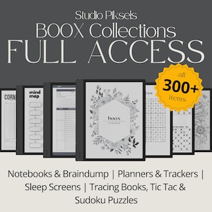 Full Shop Access to BOOX Eink Collections, Productivity Templates for BOOX Note, Planner, Notebook & Templates Bundle