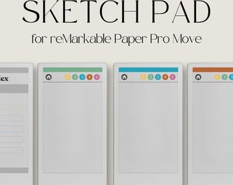 Sketch Pad for reMarkable Paper Pro Move: Hyperlinked Color-Coded Drawing Notebook With Blank Page Templates for Sketches, Doodles and Notes