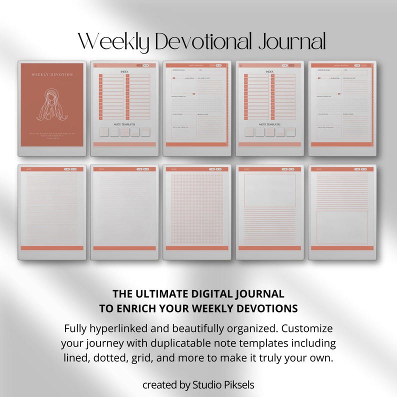 Bible Study Bundle for reMarkable Paper Pro: Bible Study Template, Sermon Notes & Devotional Journal