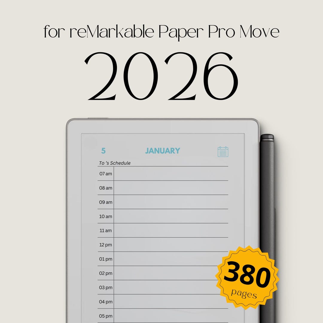 2026 Hyperlinked Planner for Remarkable Paper Pro Move: Digital Daily ...