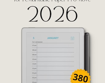 2026 Hyperlinked Planner for reMarkable Paper Pro Move: Digital Daily, Monthly, and Yearly Planner With Linked Pages