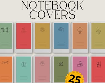 Icon Notebook Cover Bundle for reMarkable Paper Pro Move: Custom Digital Covers With Minimalist Line Icons and Color Backgrounds