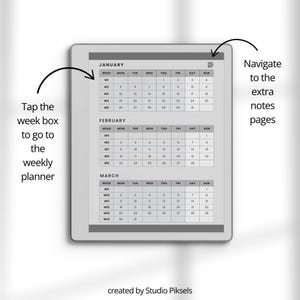 Hyperlinked Weekly Planner for reMarkable Paper Pure: Linked 2026 + 2027 Weekly Calendar With Quarterly Overview and Week Priority Planners