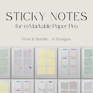 Pacchetto di note adesive per reMarkable Paper Pro, modelli per reMarkable, Post-it per reMarkable Paper Pro, tablet E-Ink per note digitali
