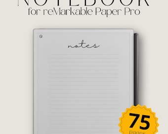 Notebook for reMarkable Paper Pro, Minimalist Eink Notebook, Digital Notebook Eink, Journal Notebook, Template for reMarkable Paper Pro