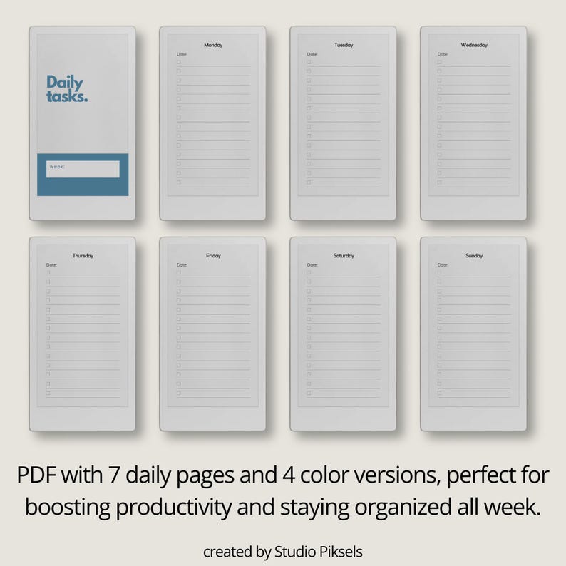 Task Planners for Remarkable Paper Pro Move: to Do List Templates, Task ...