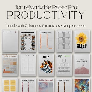 Productivity Bundle for reMarkable Paper Pro, Starter Templates for reMarkable Paper Pro, Planner for Paper Pro, eInk Starter Pack
