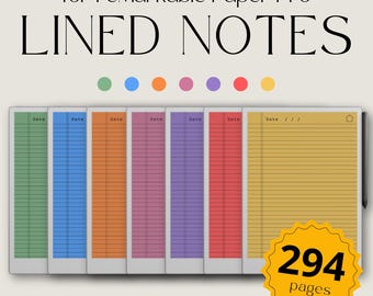 Bloco de notas de papel ofício para reMarkable Paper Pro, bloco de notas colorido de papel ofício, bloco de anotações de papel ofício, modelo de diário, modelo para brainstorming
