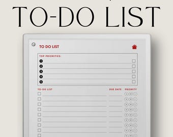 To Do List Notebooks for reMarkable Paper Pro, To Do List Templates, Task Tracker, Checklist Template, Checklist Notebook, Digital Task List