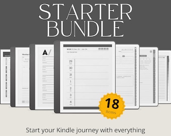 Starter Bundle for Kindle Scribe: Notepads, Task Lists, Meeting Notes, Password Tracker, Contact Book & Productivity Templates