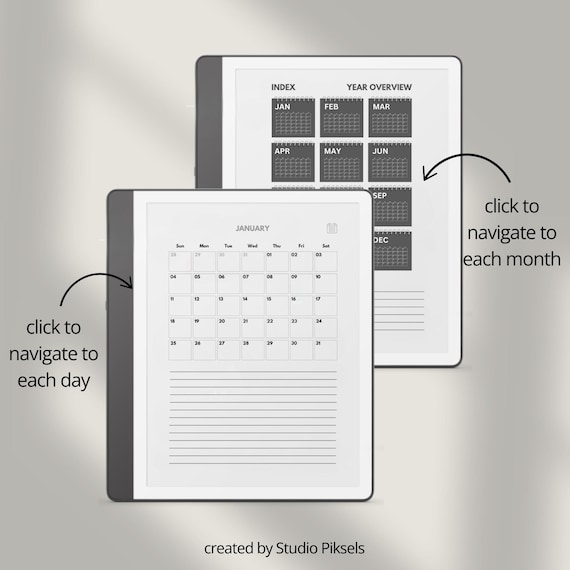 2026 + 2027 Hyperlinked Planner for Kindle Scribe: Digital Daily, Monthly, and Yearly Planner With Linked Pages (+ 2025 bonus)