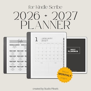 2026 + 2027 Life Planner for Kindle Scribe: Hyperlinked All-in-One Planner With Monthly Calendars, Goals, Budgeting and Notes