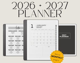 2026 + 2027 Life Planner for Kindle Scribe: Hyperlinked All-in-One Planner With Monthly Calendars, Goals, Budgeting and Notes