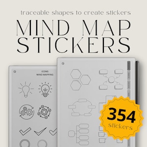 Individuelle Mind Map Sticker für reMarkable, Nachfüllbare Formen + Visuelles für reMarkable Paper Pro & reMarkable 2, Templates für reMarkable