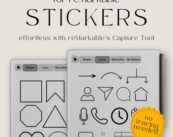 Digital Stickers for reMarkable: Shapes, Icons & Decorative Stickers for reMarkable Paper Pro, Paper Pure and 2, Capture Tool Compatible