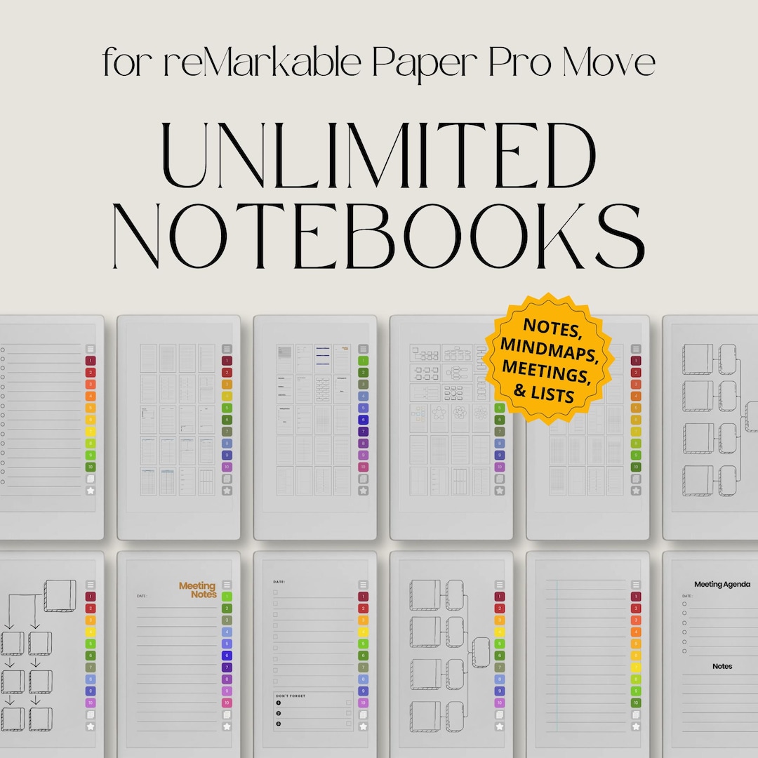 Premium Notebooks for Remarkable Paper Pro Move: Bundle With Unlimited ...