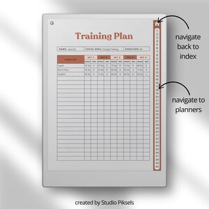 Fitness Planner for reMarkable Paper Pro | Digital Workout Tracker for reMarkable