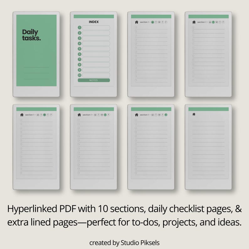 Hyperlinked List Notebook for Remarkable Paper Pro Move: to Do List ...