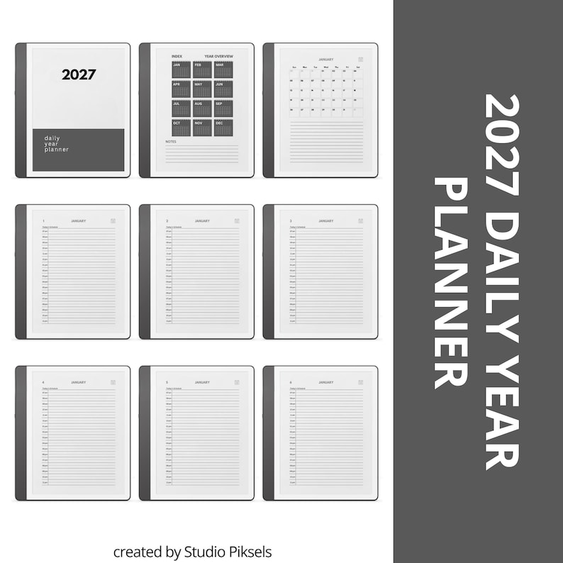 2026 + 2027 Hyperlinked Planner for Kindle Scribe: Digital Daily, Monthly, and Yearly Planner With Linked Pages (+ 2025 bonus)