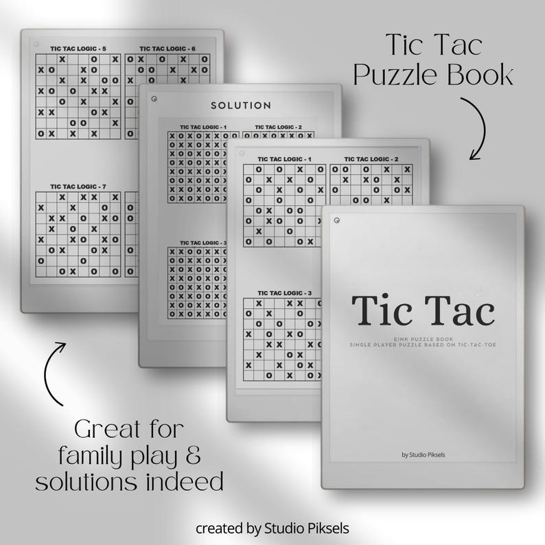 Mega Puzzle Book Bundle for reMarkable: Sudoku, Tic Tac Logic Puzzles, Crosswords and Word Search Puzzles for reMarkable