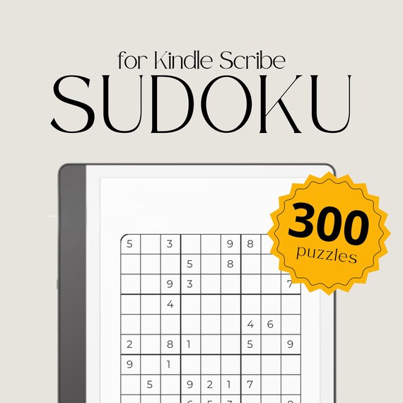 Sudoku Puzzle Book Bundle for Kindle Scribe, Eink Adult Puzzle Book, Sudoku for Kindle Scribe, Sudoku Book, Puzzle Book for Kindle Scribe