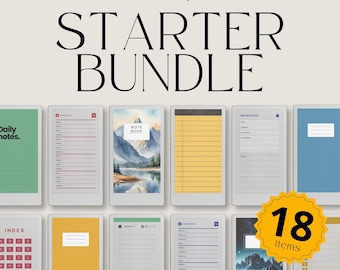 Starter Bundle for reMarkable Paper Pro Move: Notepads, Task Lists, Meeting Notes, Password Tracker, Contact Book & Productivity Templates