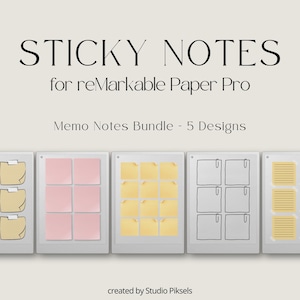 Sticky Notes Bundle for reMarkable Paper Pro, Note Templates for reMarkable, Memo It for reMarkable Paper Pro, Digital Notes E-Ink Tablet