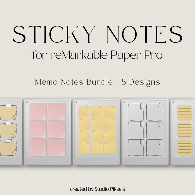 Sticky Notes Bundle for Remarkable Paper Pro, Note Templates for ...