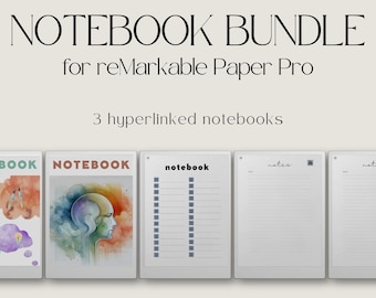 Hyperlinked notebookbundel voor reMarkable Paper Pro, minimalistisch Eink Notebook, Digital Notebook Eink, dagboeksjabloon voor Paper Pro